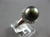 .37CT DIAMOND & AAA TAHITIAN PEARL 14KT WHITE GOLD 3D SOLITAIRE HALO LOVE RING