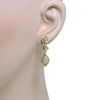 .70CT DIAMOND 18KT YELLOW GOLD & 925 SILVER CLUSTER TEAR DROP HANGING EARRINGS