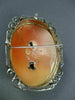 ANTIQUE LARGE OLD MINE DIAMOND 14KT 2TONE GOLD FILIGREE CAMEO BROOCH PIN #23066