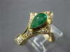 ANTIQUE LARGE 1.36CT DIAMOND & AAA EMERALD 18KT YELLOW GOLD ROSE CUT STAR RING