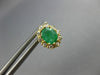 ESTATE 1.50CT DIAMOND & AAA EMERALD 14K YELLOW GOLD 3D OVAL FLOWER STUD EARRINGS