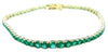 ESTATE LARGE 4.28CT AAA EMERALD 18KT YELLOW GOLD CLASSIC ROUND TENNIS BRACELET