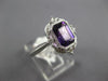 1.4CT DIAMOND & AAA AMETHYST 14K WHITE GOLD 3D EMERALD CUT FILIGREE OCTAGON RING