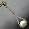 LARGE & LONG .88CT DIAMOND & AAA SOUTH SEA PEARL 18KT ROSE GOLD HANGING EARRINGS