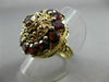 ANTIQUE LARGE 5CT AAA ROUND GARNET 14K YELLOW GOLD HANDCRAFTED FLOWER RING 21926