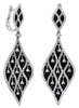 5.50CT WHITE & BLACK DIAMOND 18K WHITE GOLD 3D MULTI LEAF FUN LEVERBACK EARRINGS