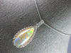 LARGE 8.51CT DIAMOND & AAA AUSTRALIAN OPAL 14KT WHITE GOLD HALO PENDANT #27692