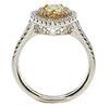 1.08CT WHITE PINK & FANCY YELLOW DIAMOND 18KT TRI COLOR GOLD 3D ENGAGEMENT RING