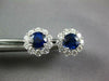 ESTATE 1.80CT DIAMOND & AAA SAPPHIRE 18KT WHITE GOLD ROUND FLOWER STUD EARRINGS