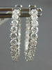 2.07CT DIAMOND 14KT WHITE GOLD 3D CLASSIC 3MM INSIDE OUT HOOP HANGING EARRINGS