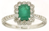1.48CT DIAMOND & AAA EMERALD 14K WHITE GOLD ROUND SQUARE & ROUND FRIENDSHIP RING