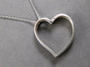 ESTATE .30CT DIAMOND 14KT WHITE GOLD 3D CLASSIC OPEN HEART FLOATING PENDANT
