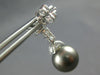 ESTATE LARGE 1.62CT DIAMOND & AAA TAHITIAN PEARL 14K WHITE GOLD HANGING EARRINGS
