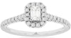 .55CT DIAMOND 14K WHITE GOLD 3D ROUND & BAGUETTE HALO FRIENDSHIP ENGAGEMENT RING