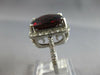 EXTRA LARGE 9.80CT DIAMOND & AAA RHODOLITE 14KT WHITE GOLD CUSHION & ROUND RING