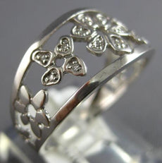 ESTATE .05CT DIAMOND 14KT WHITE GOLD 3D CLASSIC MULTI FLOWER FILIGREE FUN RING