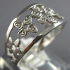ESTATE .05CT DIAMOND 14KT WHITE GOLD 3D CLASSIC MULTI FLOWER FILIGREE FUN RING