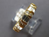 1CT DIAMOND 14KT YELLOW GOLD 3D ROUND & BAGUETTE 2 ROW WEDDING ANNIVERSARY RING