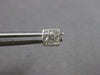ESTATE .25CT DIAMOND 14KT WHITE GOLD 3D PRINCESS INVISIBLE SQUARE STUD EARRINGS