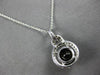 LARGE 1.82CT DIAMOND & AAA SMOKY TOPAZ 14KT WHITE GOLD 3D ROUND FLOATING PENDANT