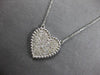 .55CT DIAMOND 14KT WHITE GOLD 3D ROUND PAVE MILGRAIN HEART SHAPE LOVE NECKLACE