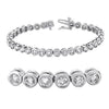 ESTATE LARGE 3.0CT DIAMOND 14KT WHITE GOLD CLASSIC ROUND BEZEL TENNIS BRACELET