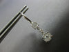 .63CT DIAMOND 14KT WHITE GOLD CLASSIC CLUSTER FLOWER LEVERBACK HANGING EARRINGS