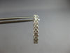 ESTATE .84CT DIAMOND 14KT WHITE GOLD CLASSIC ROUND OVAL HUGGIE HANGING EARRINGS