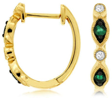 ESTATE .25CT DIAMOND 14K YELLOW GOLD SOLITAIRE HALO FLOWER MARTINI STUD EARRINGS