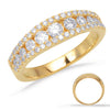 .78CT DIAMOND 14KT YELLOW GOLD 3 ROW GRADUATING SEMI ETERNITY ANNIVERSARY RING