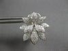 ESTATE LARGE 1.77CT DIAMOND 18KT WHITE GOLD 3D FLOWER CLIP ON HANGING EARRINGS