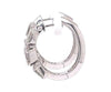 3.43CT DIAMOND 18KT WHITE GOLD 3D ROUND & BAGUETTE CLUSTER HOOP HANGING EARRINGS