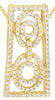 .30CT DIAMOND 14KT YELLOW GOLD 3D ROUND LOVE KNOT RECTANGULAR FLOATING PENDANT