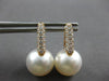 LARGE .61CT DIAMOND & AAA SOUTH SEA PEARL 18KT ROSE GOLD 3 ROW HANGING EARRINGS