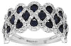 Estate 2.45Ct Diamond & AAA Sapphire 14Kt White Gold 3D Multi Infinity Anniversary Ring