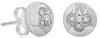 .07CT DIAMOND 14K WHITE GOLD 3D CLASSIC FLOWER SQUARE CIRCULAR FUN STUD EARRINGS