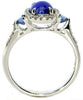 .42CT DIAMOND & AAA CABOCHON SAPPPHIRE 18K WHITE GOLD ROUND HALO ENGAGEMENT RING