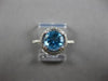 1.97CT DIAMOND & AAA BLUE TOPAZ 14KT WHITE GOLD 3D ROUND HALO ENGAGEMENT RING
