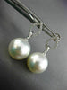 ESTATE .17CT DIAMOND & AAA SOUTH SEA PEARL 14KT WHITE GOLD TEAR HANGING EARRINGS