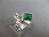 .80CT DIAMOND & AAA EMERALD 14K WHITE GOLD EMERALD CUT & ROUND SQUARE LOVE RING
