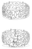 EXTRA LARGE 2.51CT DIAMOND 18KT WHITE GOLD MULTI HEART FILIGREE BANGLE BRACELET
