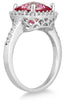 2.78CT DIAMOND & AAA PINK TOPAZ 14KT WHITE GOLD CUSHION & ROUND CLASSIC FUN RING