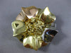 ANTIQUE 18KT WHITE YELLOW & ROSE GOLD FLOWER FILIGREE KOROVA PIN BROOCH #3067