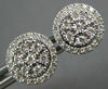 ESTATE .50CT DIAMOND 14KT WHITE GOLD CLASSIC CLUSTER FLOWER HALO STUD EARRINGS