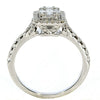 1.37CT DIAMOND 18KT WHITE GOLD 3D ROUND & BAGUETTE CLUSTER SQUARE HALO LOVE RING