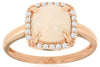1.53CT DIAMOND & AAA OPAL 14K ROSE GOLD 3D CUSHION & ROUND SQUARE HALO FUN RING