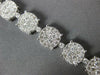 ESTATE LARGE 4.15CT DIAMOND 18K WHITE GOLD ROUND CLUSTER CLASSIC TENNIS BRACELET