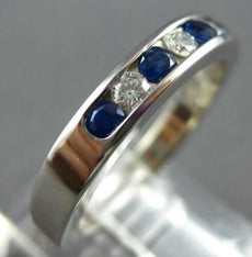 .28CT DIAMOND & AAA SAPPHIRE 14KT WHITE GOLD 3D 7 STONE ANNIVERSARY RING #27475