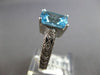4.03CT DIAMOND & AAA BLUE TOPAZ 14KT WHITE GOLD CUSHION & ROUND ENGAGEMENT RING