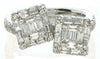 1.43CT DIAMOND 18K WHITE GOLD 3D ROUND & BAGUETTE DOUBLE SQUARE GEOMETRICAL RING